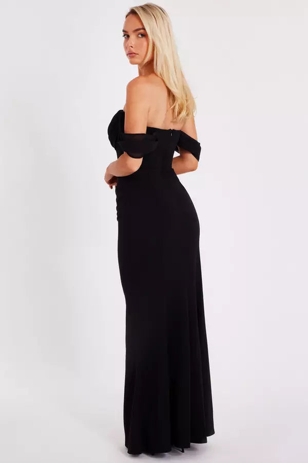Elegant Mermaid Off Shoulder Sleeveless Open Back Ruched Floor Length Formal Prom Dresses