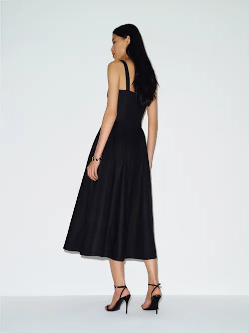 Black Sweetheart Neckline Sleeveless with Pockets Prom Dress