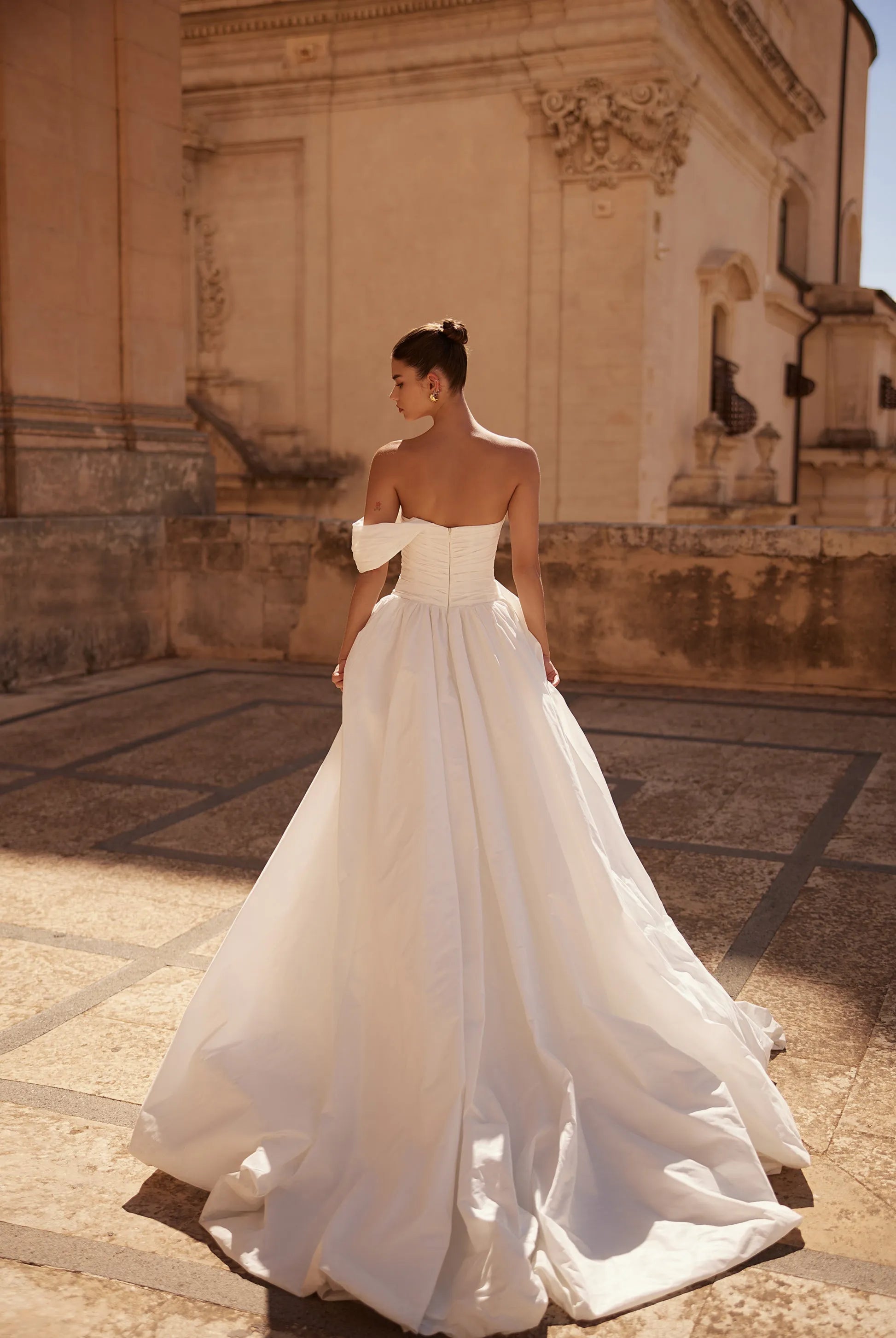 Bold Ball Gown Asymmetrical Strapless Zipper Back Floor-Length Wedding Dresses