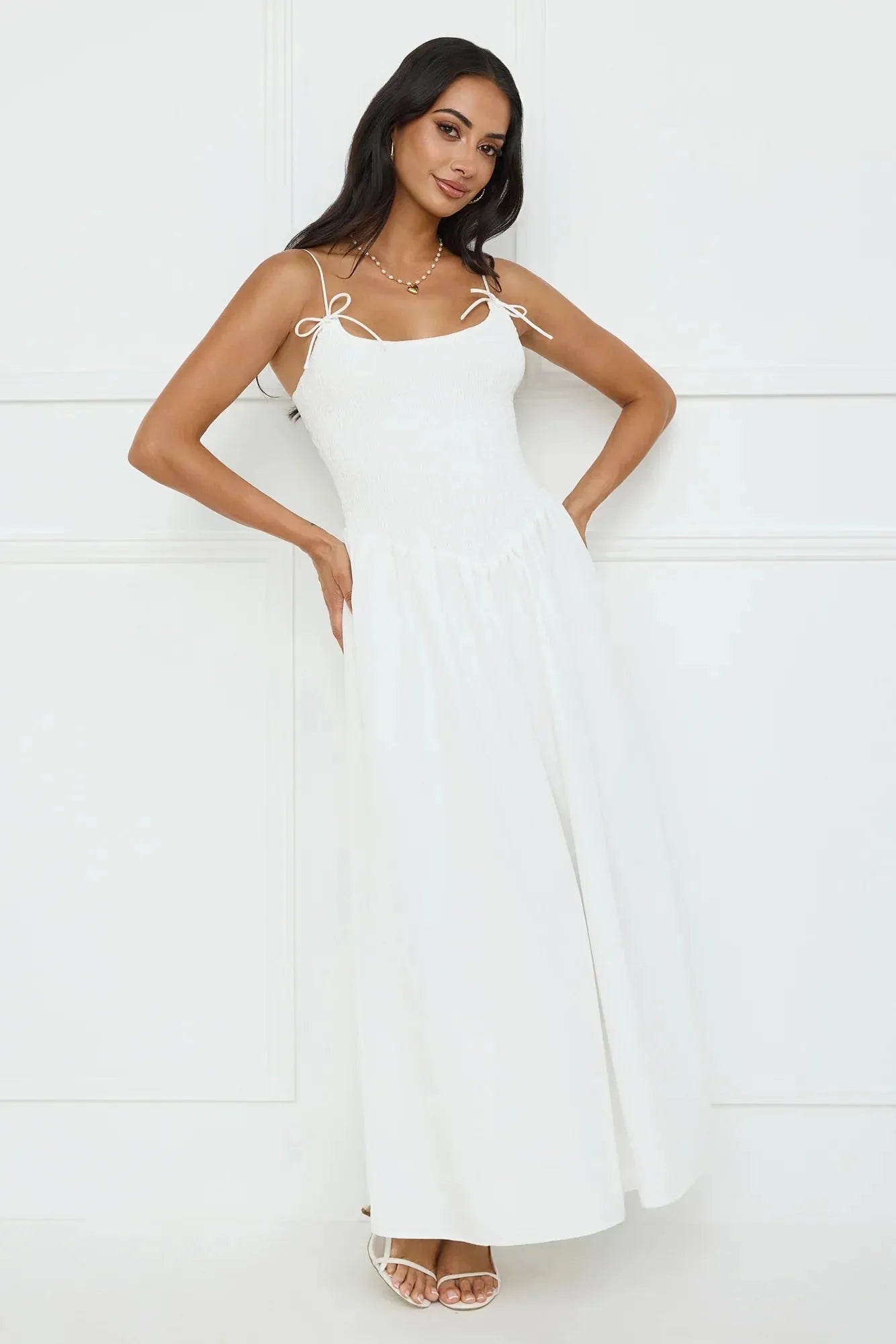 Breezy A-Line Sweetheart Tie-Strap Zip-Back Midi-Length Prom Dresses