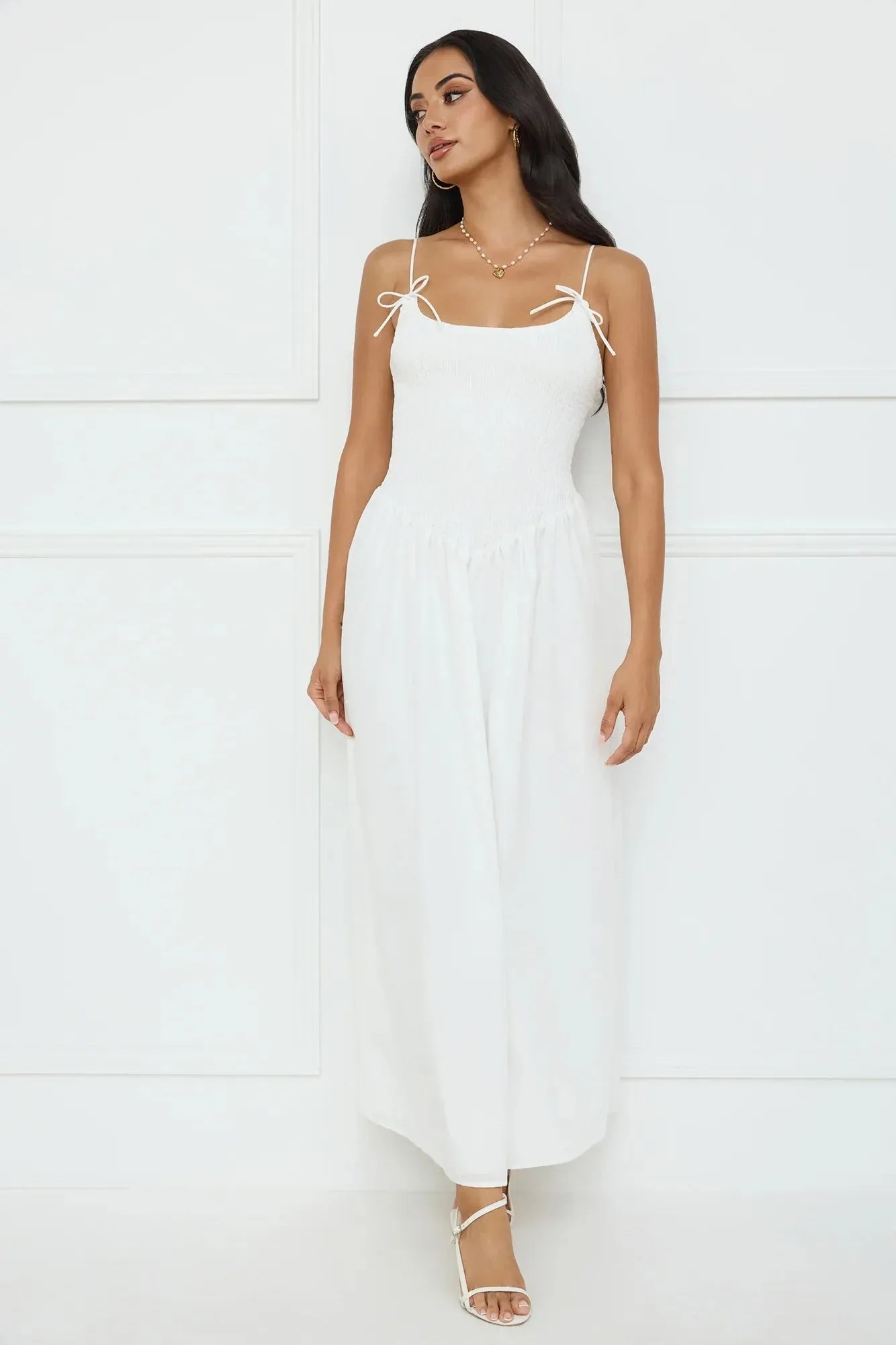 Breezy A-Line Sweetheart Tie-Strap Zip-Back Midi-Length Prom Dresses