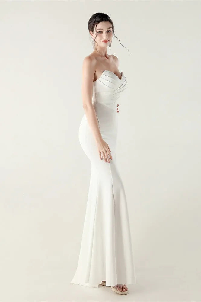 Charming Mermaid Sweetheart Strapless Lace-Up Back Floor-Length Formal Dresses