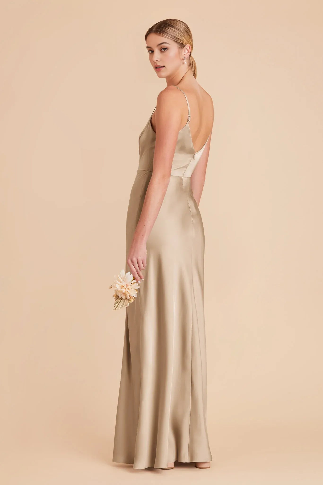 Charming Sheath V-Neck Spaghetti-Strap Open-Back Back Zip Floor-Length Prom Dresses with Side Leg Slit
