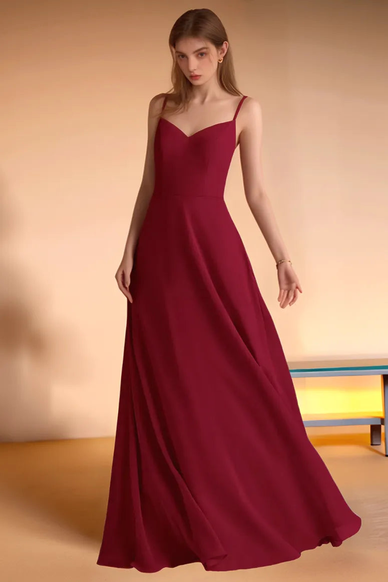 Chic A-Line Sweetheart Neck Cold-Shoulder Floor-Length Formal Bridesmaid Dresses