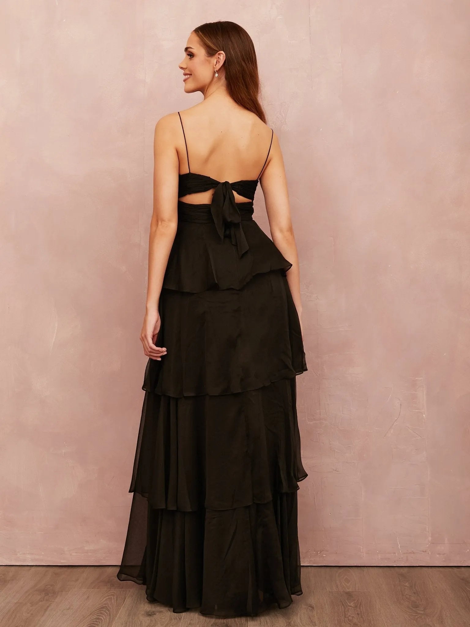 Chic A-Line Sweetheart Spaghetti-Strap Bow-Back Floor-Length Prom Dress