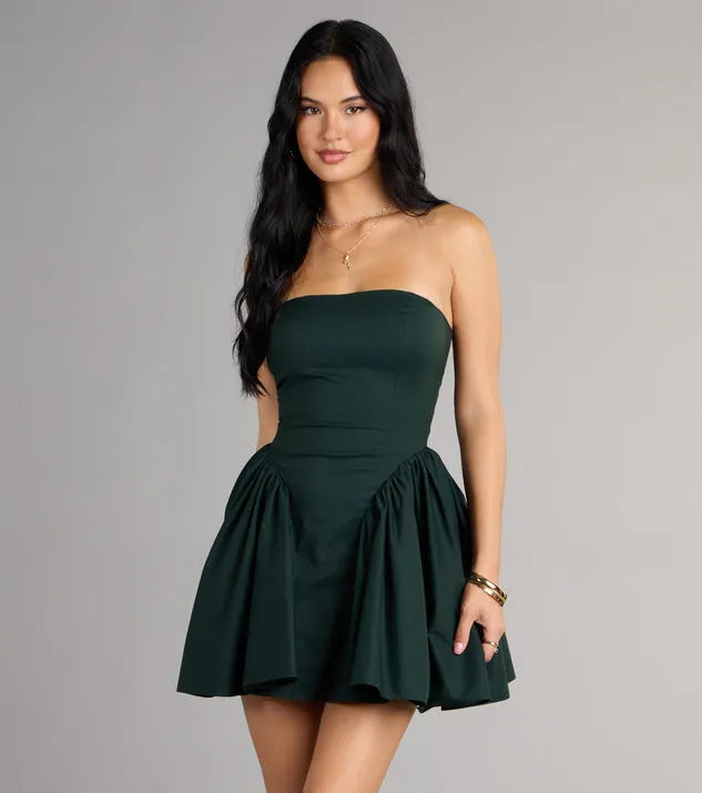 Chic Ballgown Sweetheart Neck Strapless Lace Up Back Short Homecoming Dresses