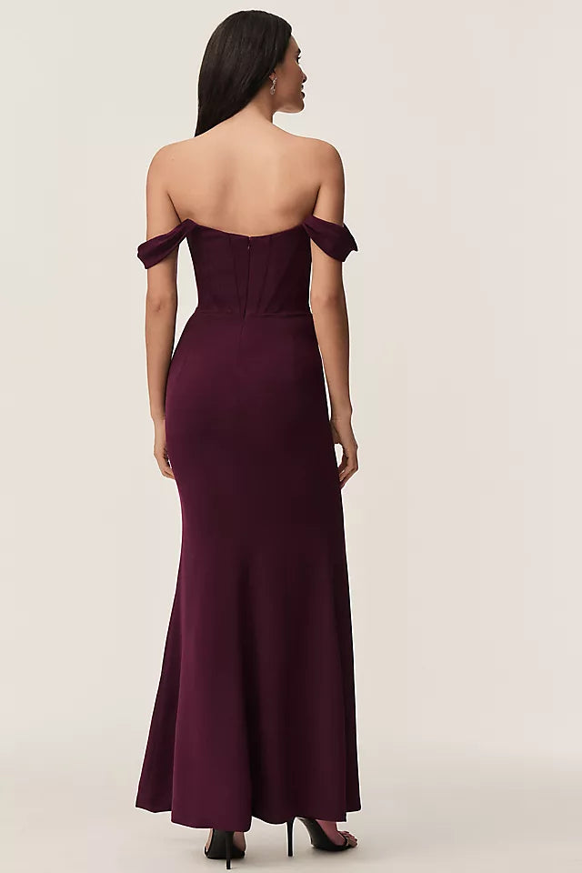 Chic Mermaid Off-the-Shoulder Sleeveless Zipper Back Floor-Length Prom Dresses