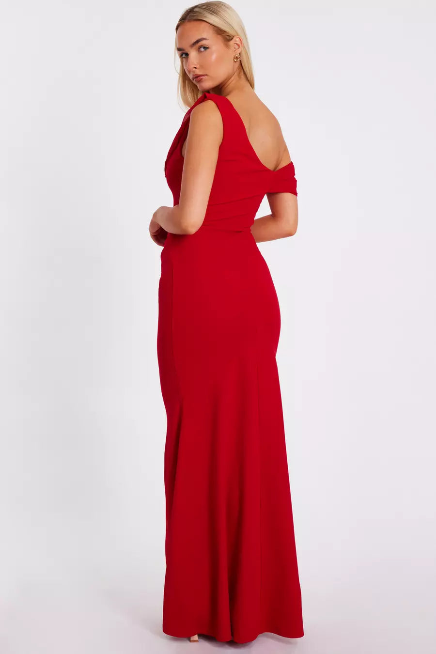 Chic Mermaid Off Shoulder Sleeveless Open Back Ruched Floor Length Formal Prom Dresses