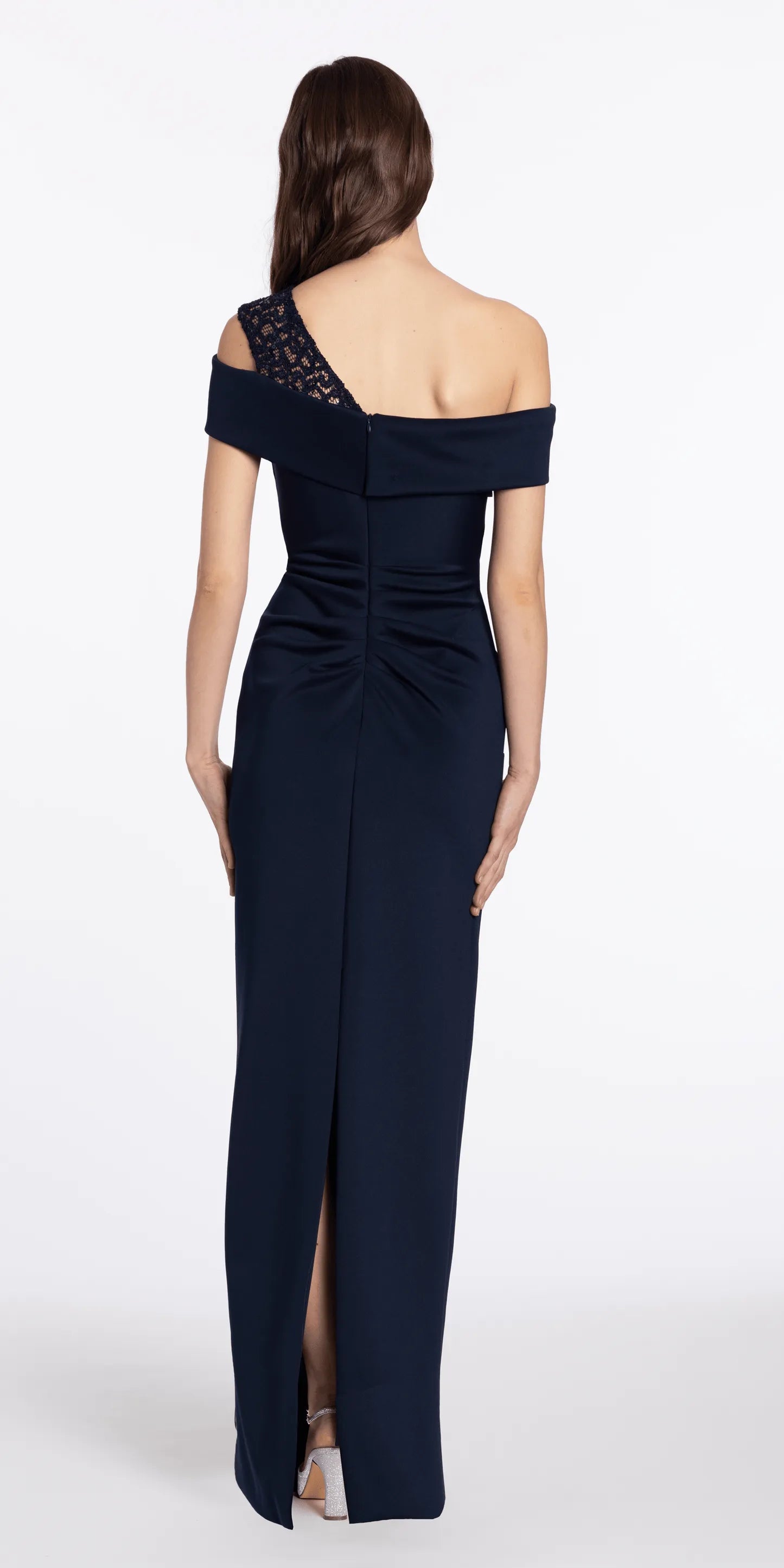 Chic Mermaid One-Shoulder Short-Sleeve Zip-Back Floor-Length Evening Dresses