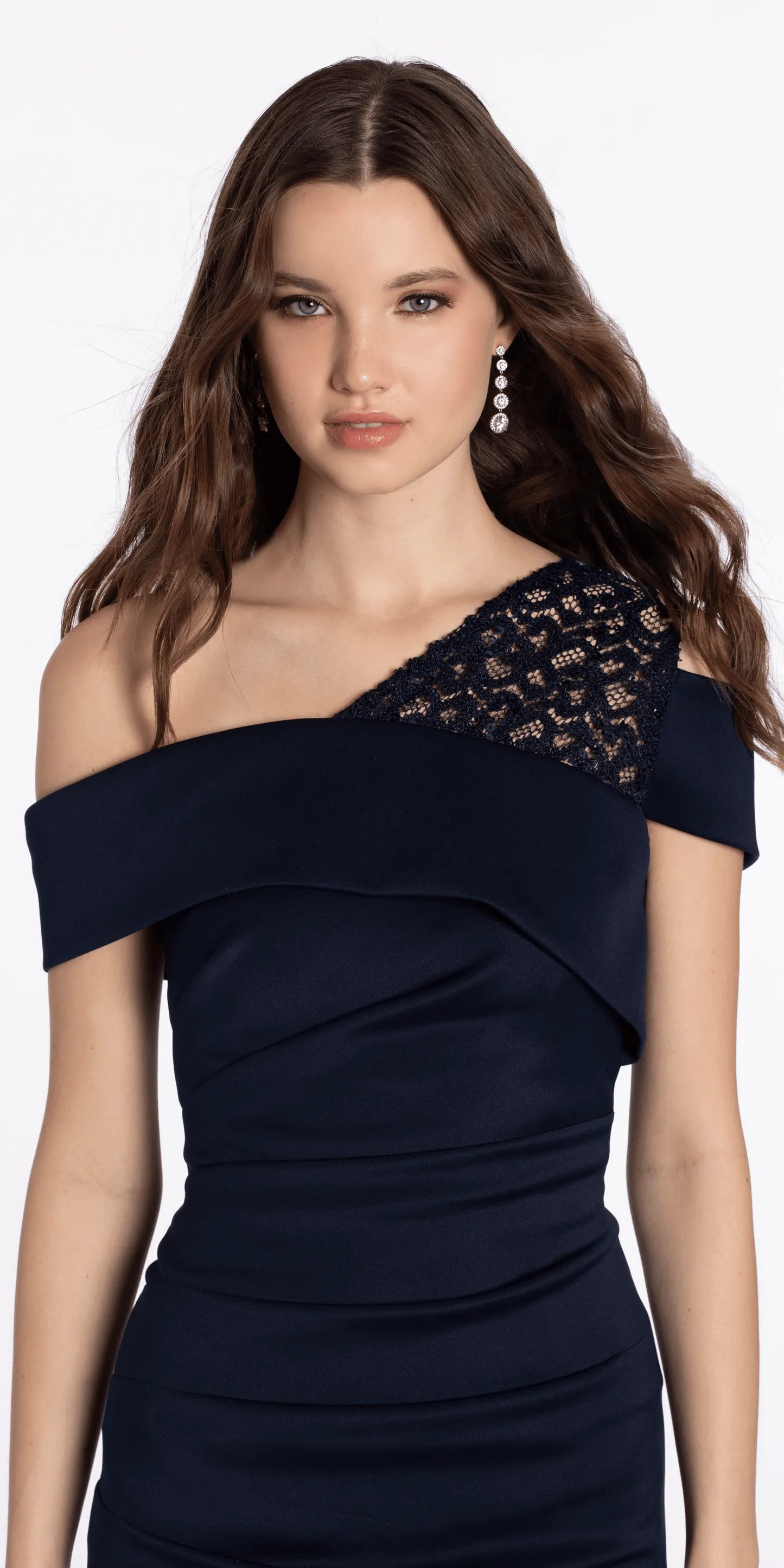 Chic Mermaid One-Shoulder Short-Sleeve Zip-Back Floor-Length Evening Dresses