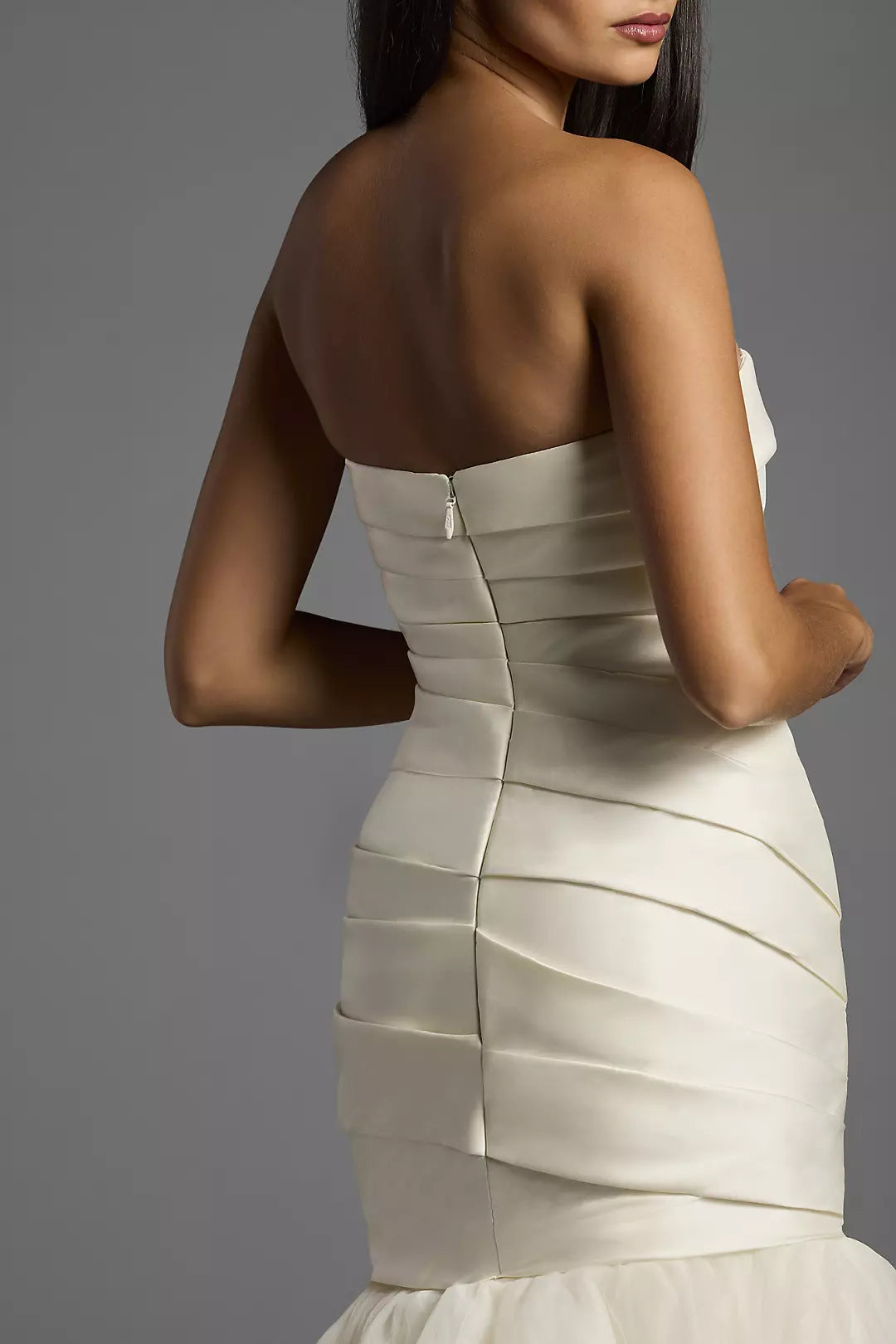 Chic Mermaid Strapless Sleeveless Zipper Back Floor-Length Wedding Dresses