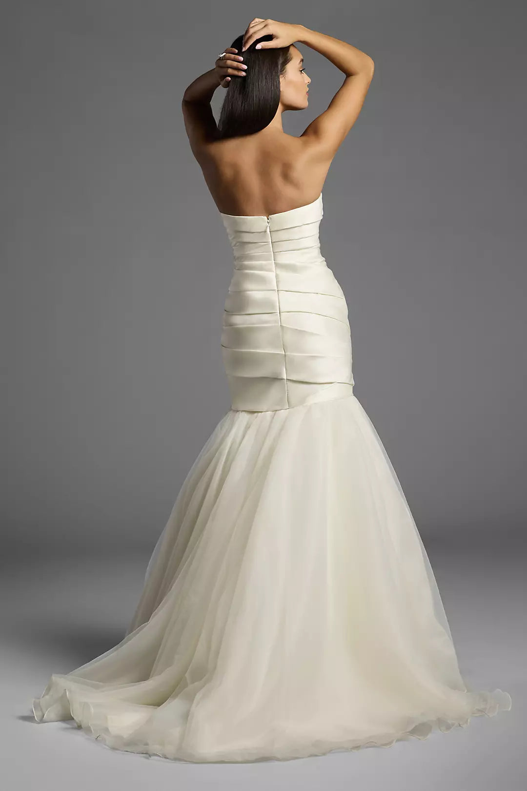 Chic Mermaid Strapless Sleeveless Zipper Back Floor-Length Wedding Dresses