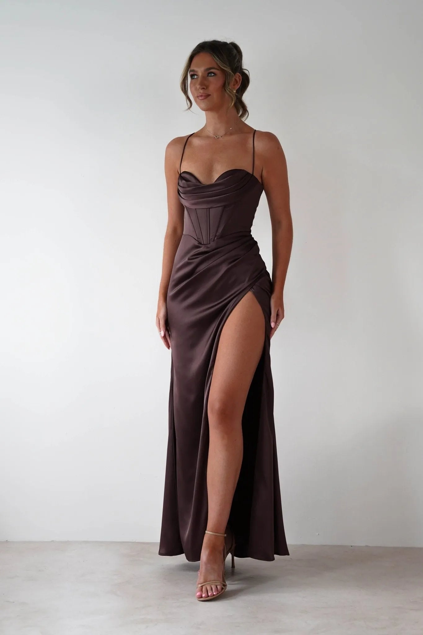 Chic Mermaid Sweetheart Spaghetti-Strap Lace-Up-Back Floor-Length Formal Prom Dresses