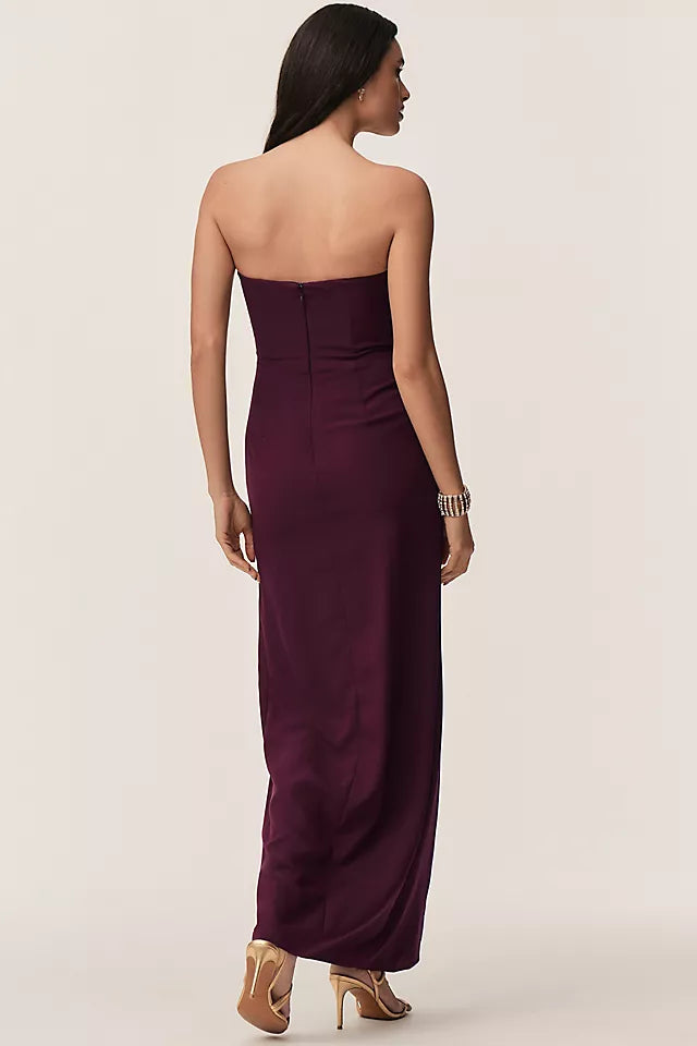 Chic Sheath Strapless Sleeveless Zipper Back Floor-Length Prom Dresses