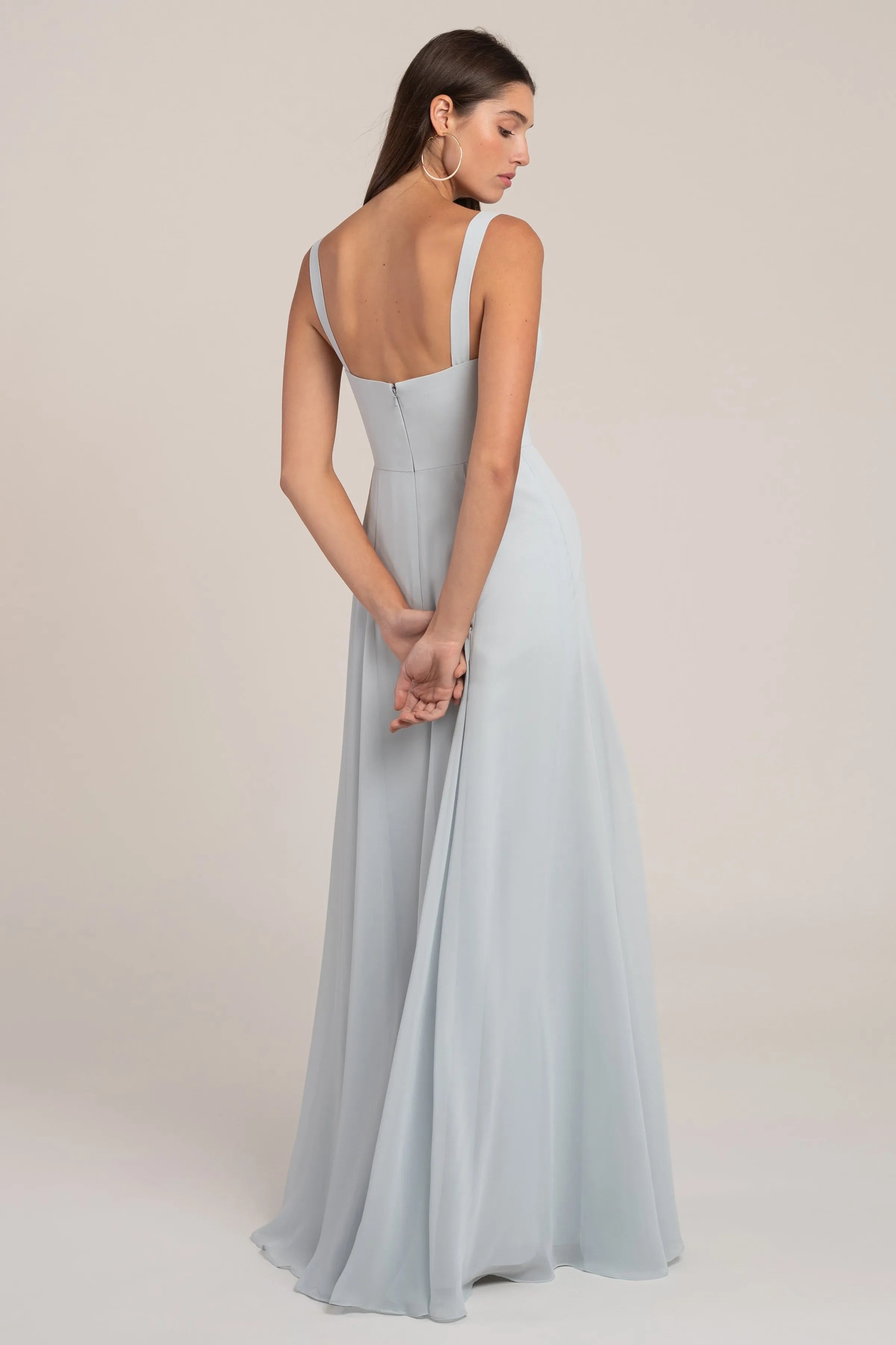 Chic Sheath Sweetheart Neck Square Strap Zipper Back Floor-Length Bridesmaid Dresses