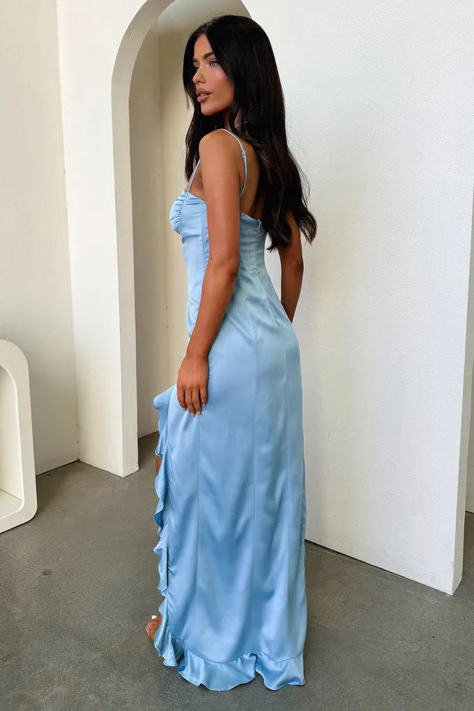 Chic Sheath Sweetheart Spaghetti-Strap Open-Back Floor-Length Formal Prom Dresses