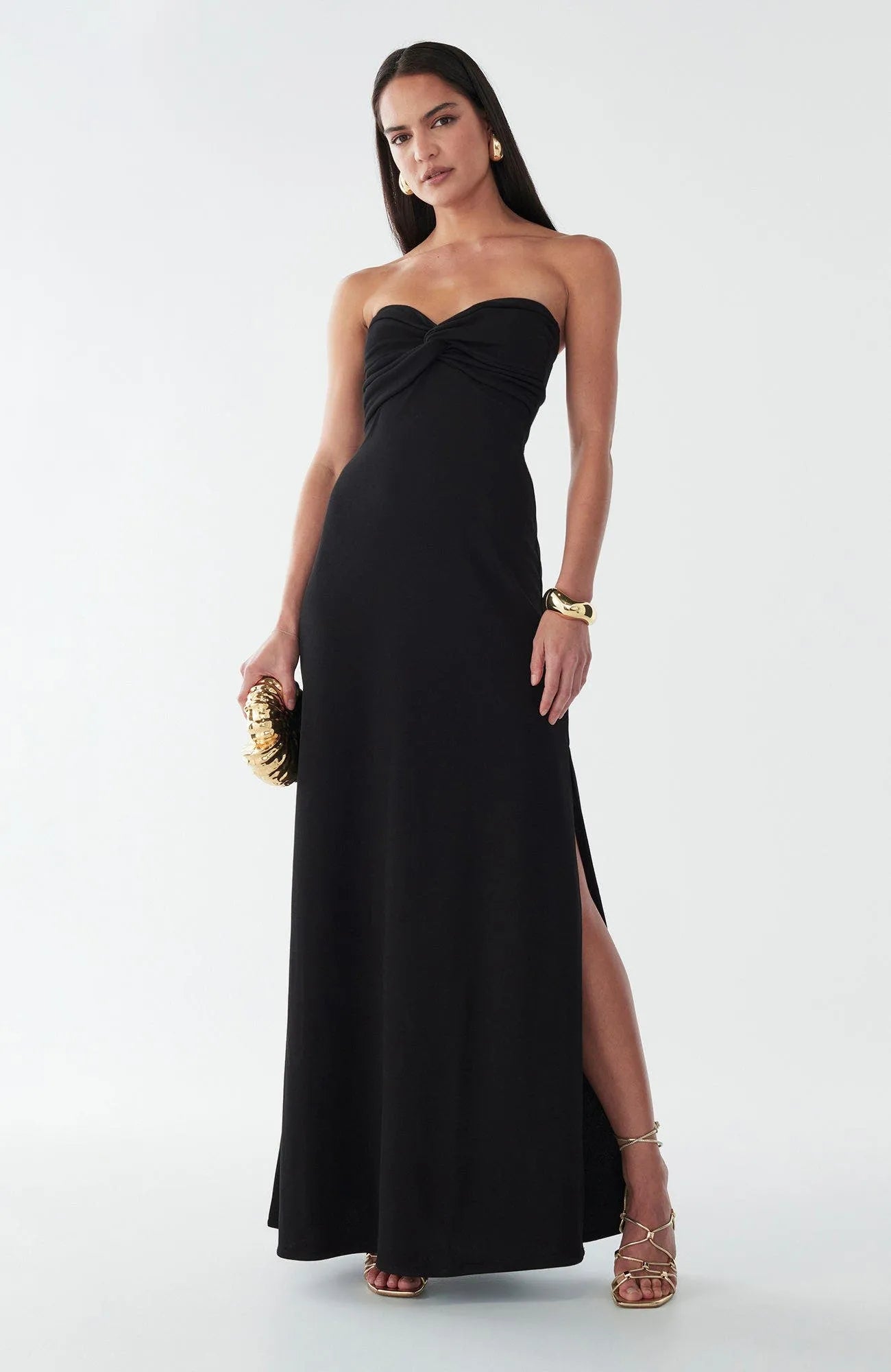 Chic Sheath Sweetheart Strapless Knot-Front Floor-Length Formal Prom Dresses
