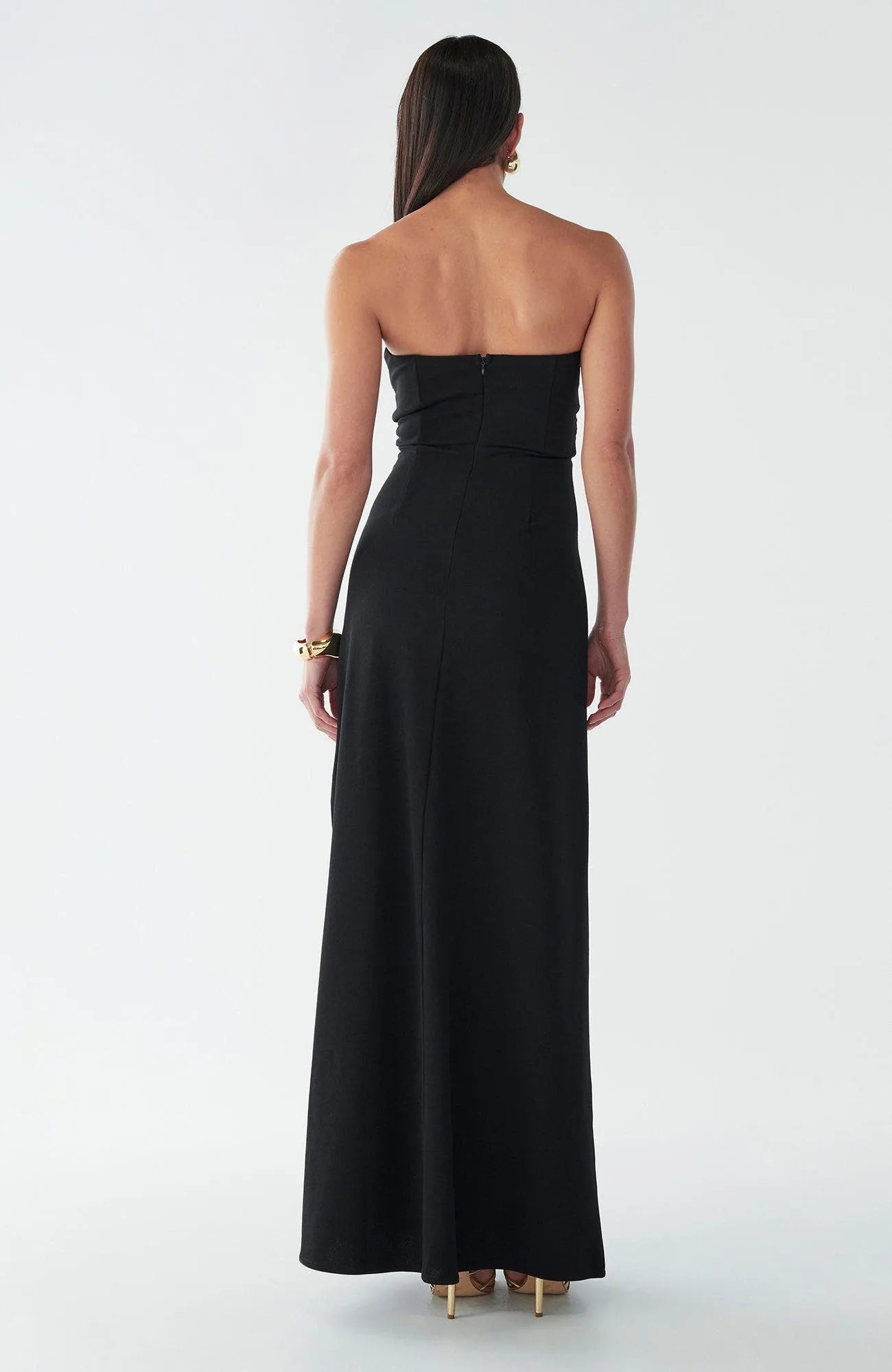 Chic Sheath Sweetheart Strapless Knot-Front Floor-Length Formal Prom Dresses