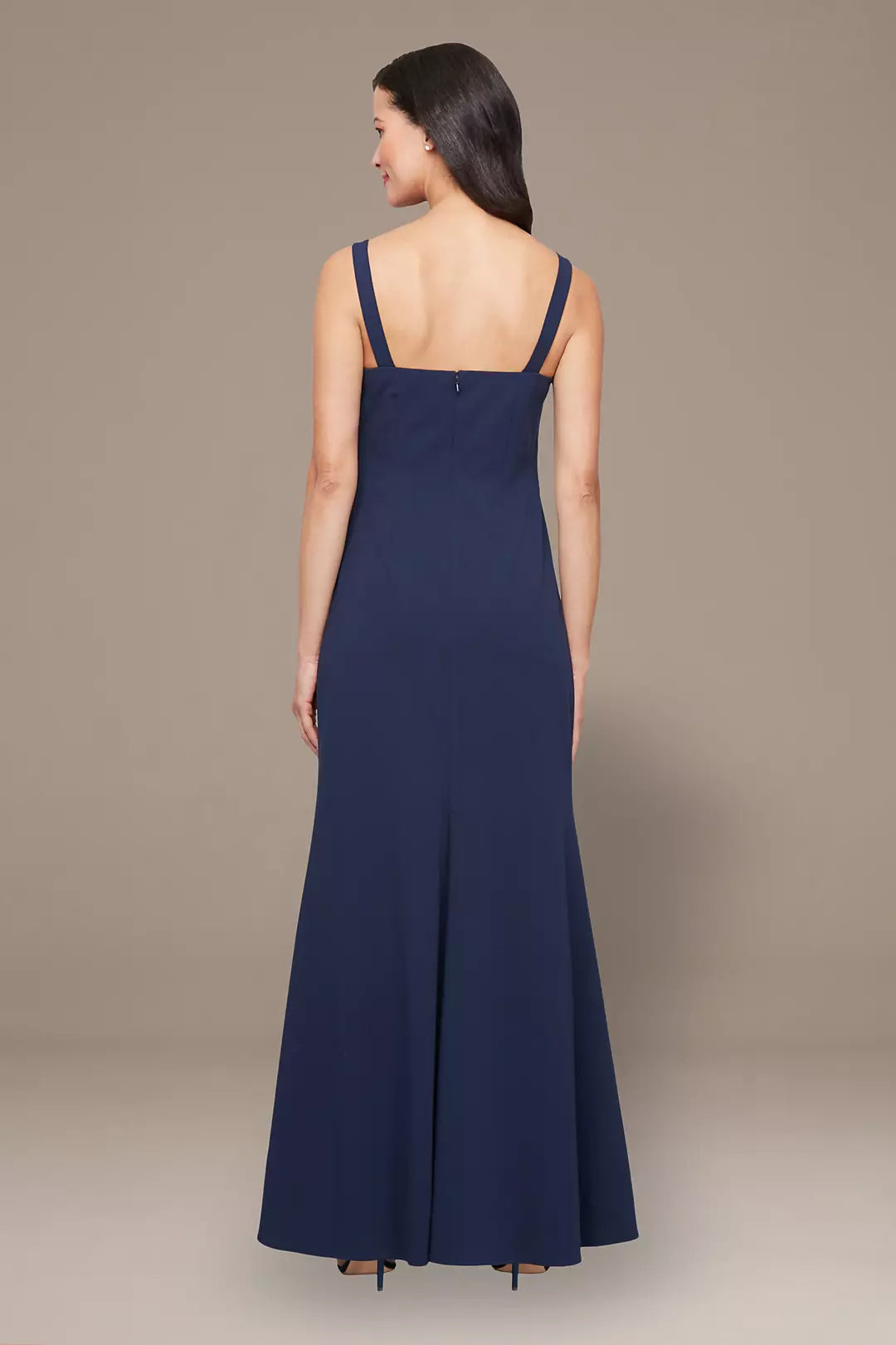 Chic Trumpet Square Neck Spaghetti Strap Zipper Back Long Evening Dresses