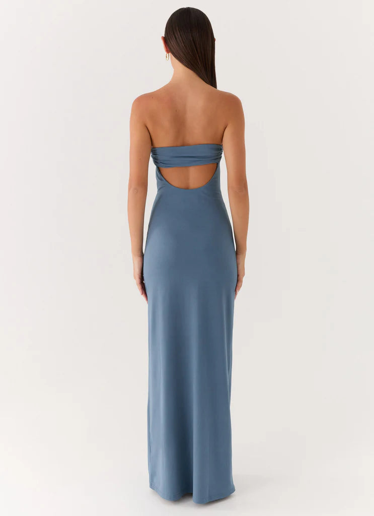 Chocolate Brown Halter Neck Deep V Backless Maxi Dress For Elegant Formal Evening Events