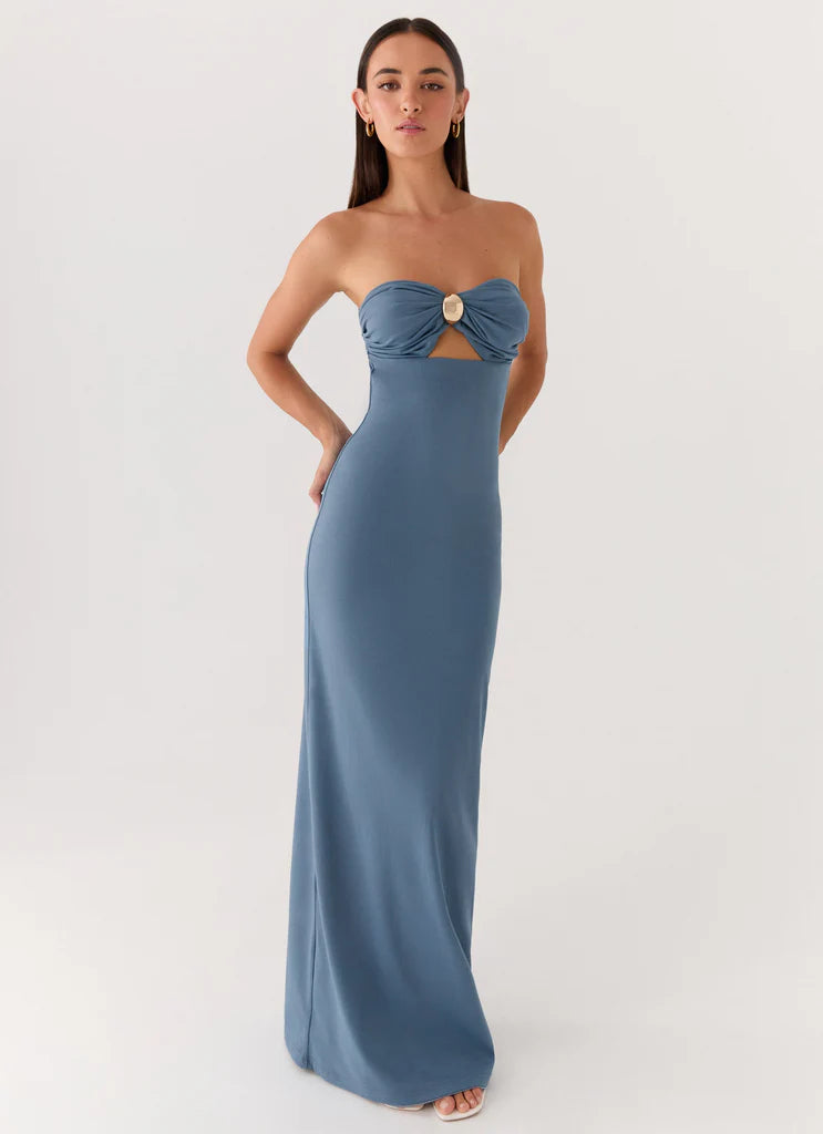 Chocolate Brown Halter Neck Deep V Backless Maxi Dress For Elegant Formal Evening Events