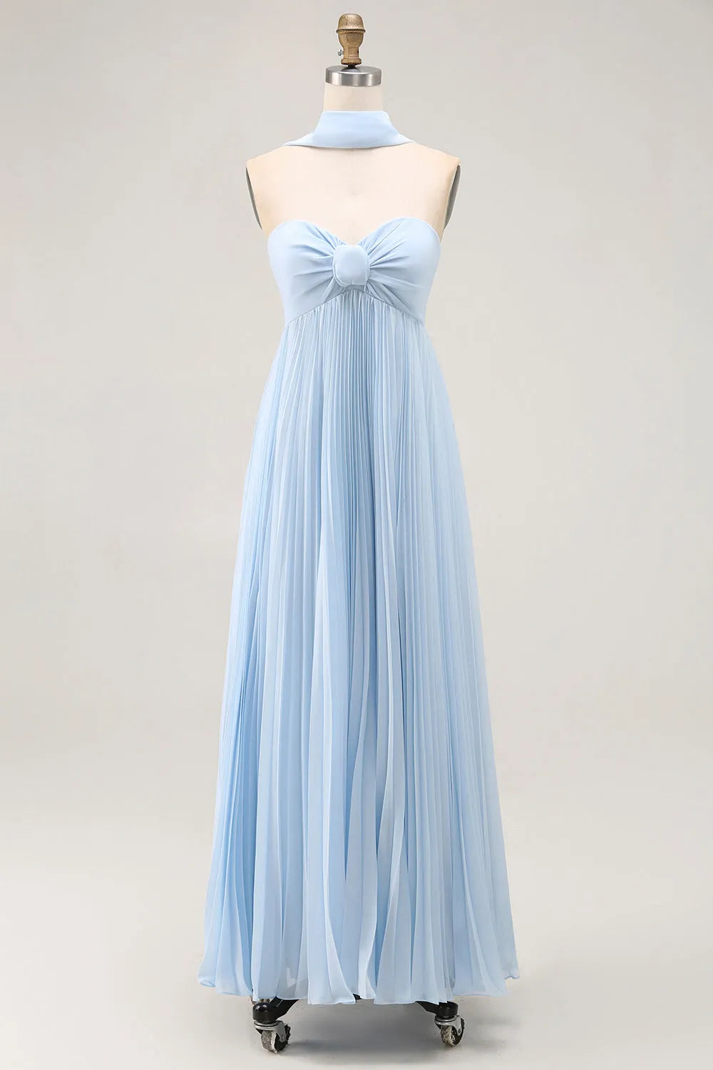Dreamy A-Line Sweetheart Neck Halter Lace-Up-Back Floor-Length Bridesmaid Dresses
