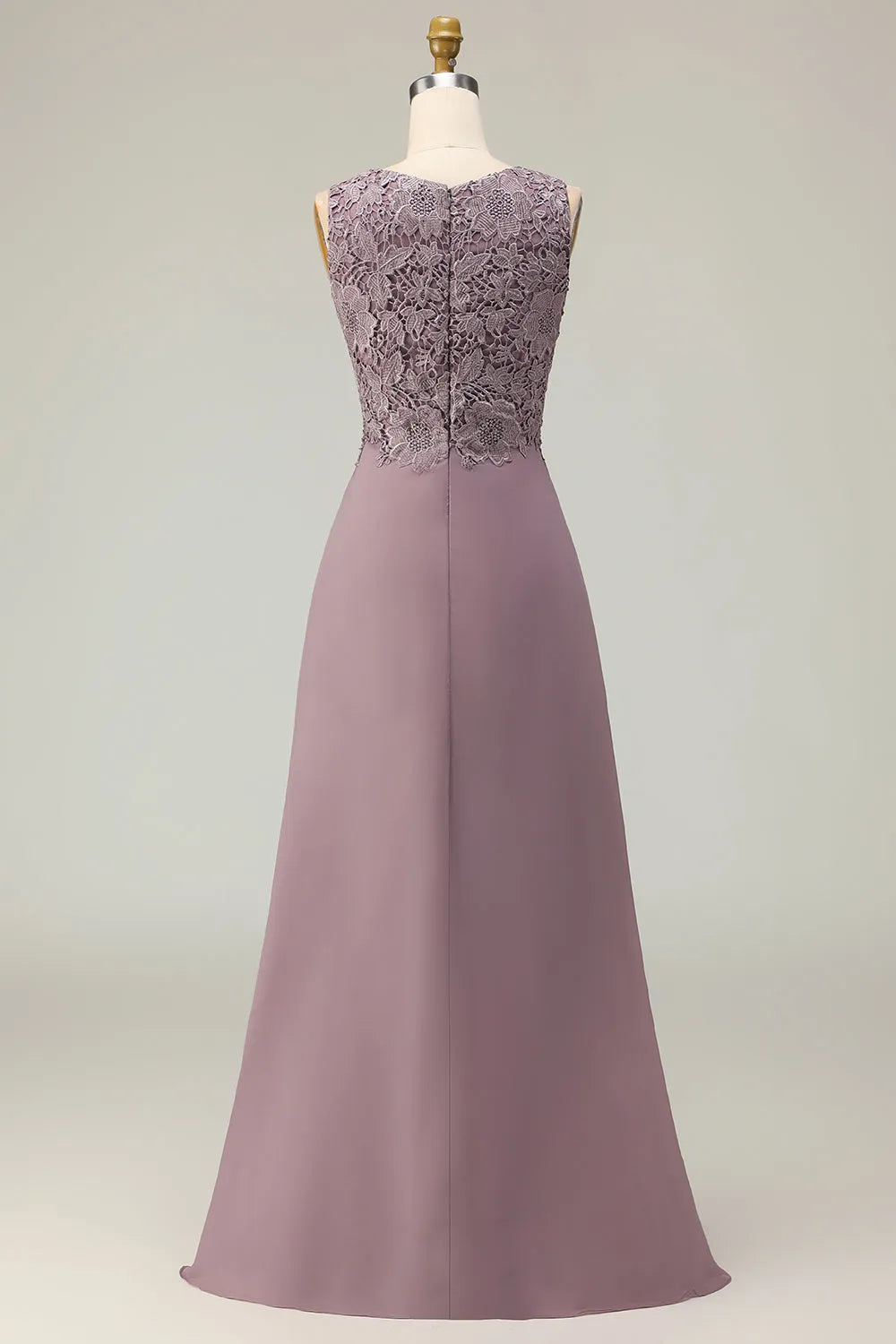 Elegant A-Line Boat-Neck 3/4-Sleeve Open-Back Floor-Length Mother of the Bride Dresses