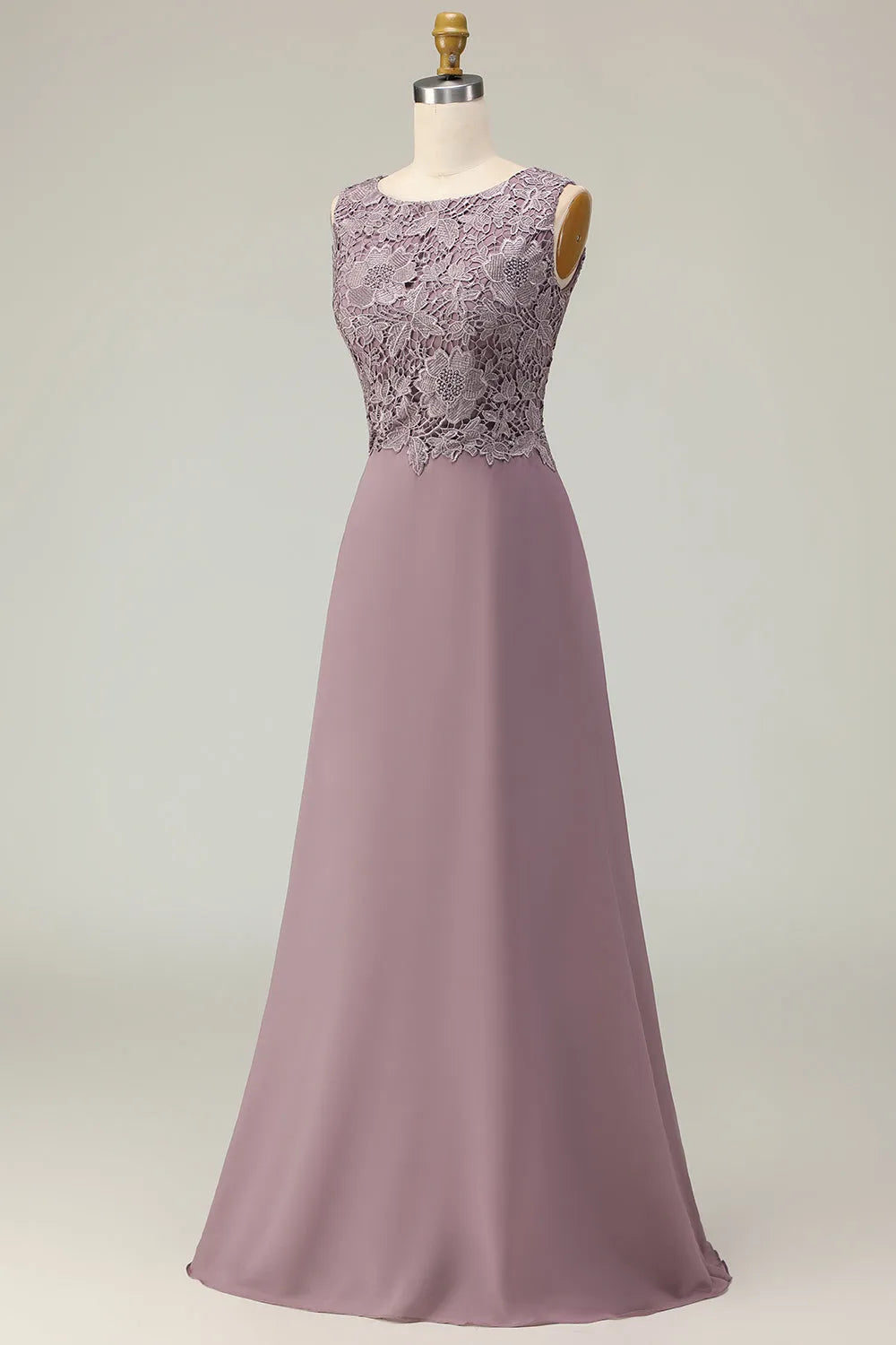 Elegant A-Line Boat-Neck 3/4-Sleeve Open-Back Floor-Length Mother of the Bride Dresses