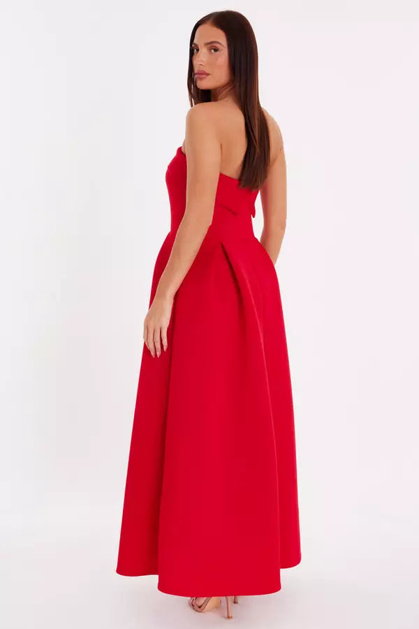 Elegant A Line Strapless Sleeveless Open Back Floor Length Formal Prom Dresses