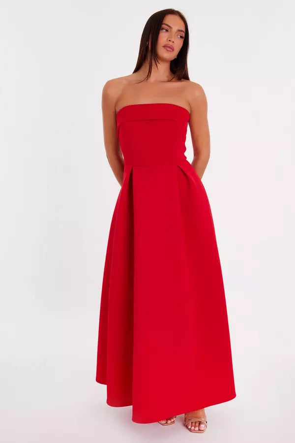 Elegant A Line Strapless Sleeveless Open Back Floor Length Formal Prom Dresses
