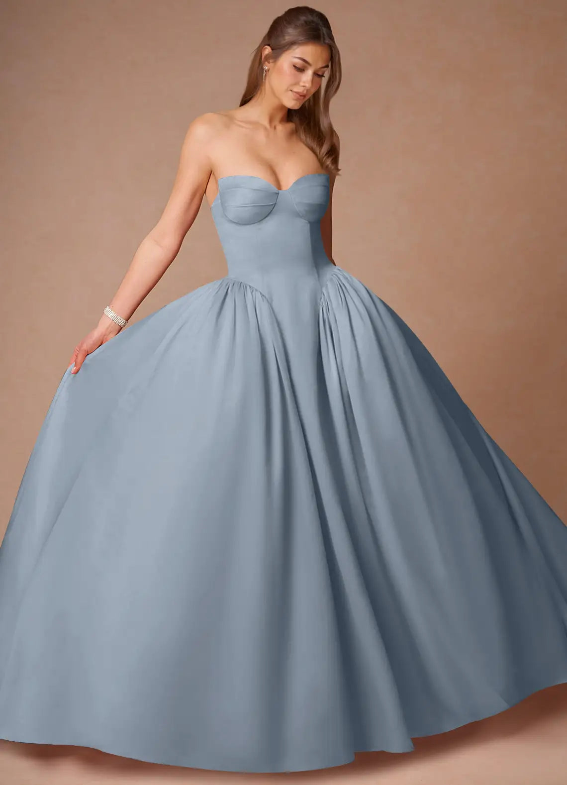 Elegant Ball Gown Sweetheart Neck Spaghetti Strap Back Floor-Length Prom Dresses