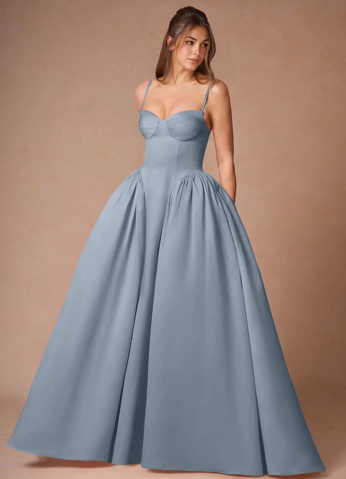 Elegant Ball Gown Sweetheart Neck Spaghetti Strap Back Floor-Length Prom Dresses