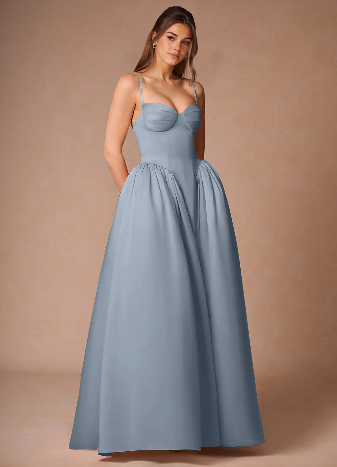 Elegant Ball Gown Sweetheart Neck Spaghetti Strap Back Floor-Length Prom Dresses