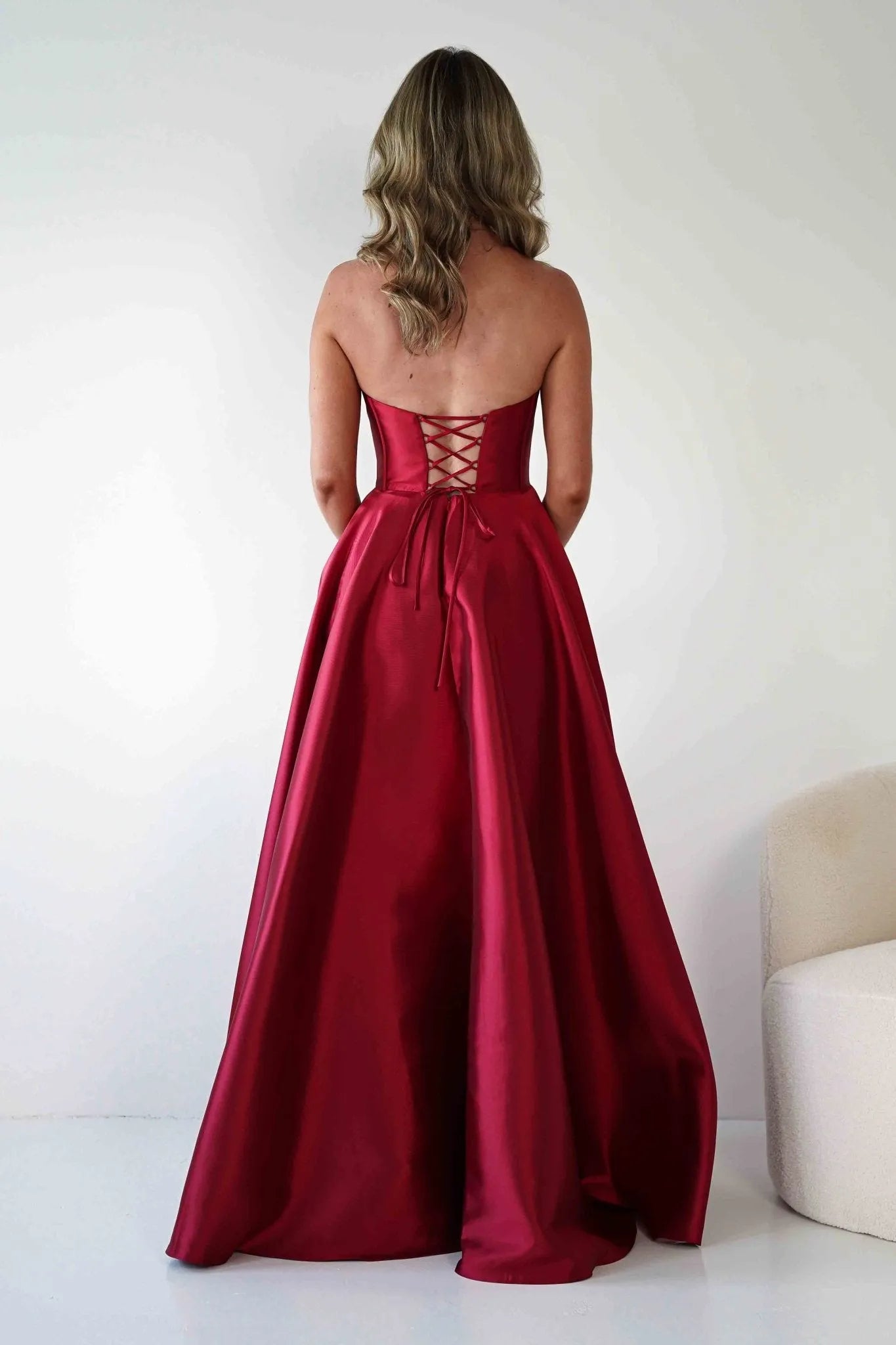Elegant Ballgown Sweetheart Strapless Embellished-Bodice Lace-Up-Back Floor-Length Formal Prom Dresses