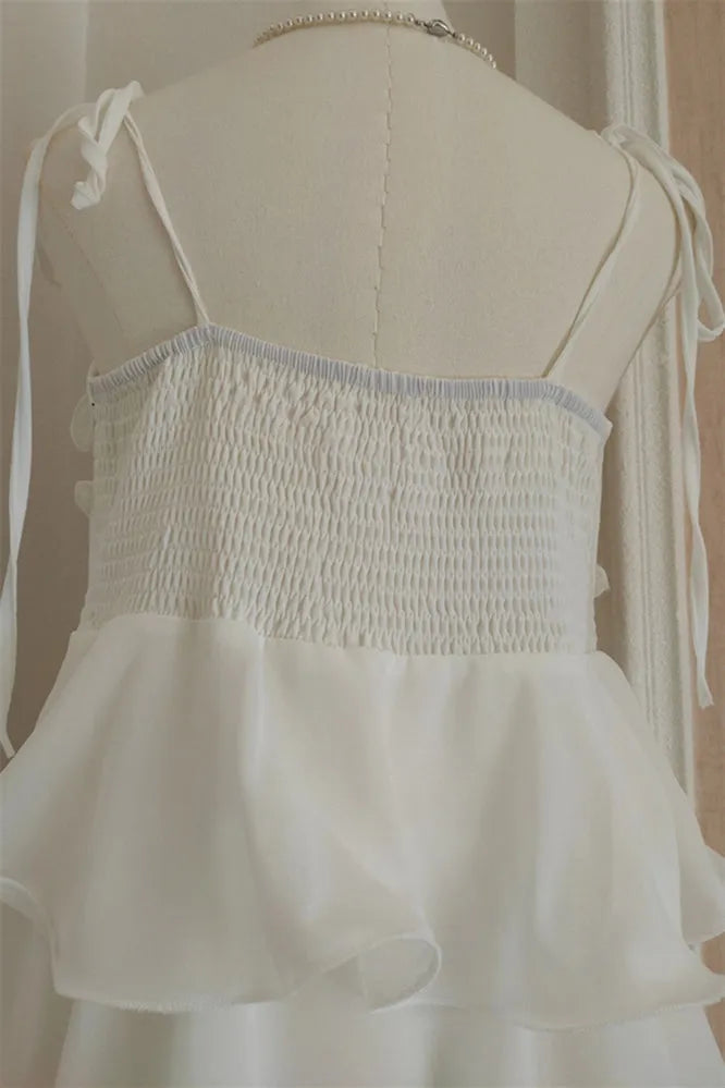 Elegant Lilac A-Line Square Neck Sleeveless Floral Ruffled Hem Open Back Floor-Length Prom Dresses Hot Sale