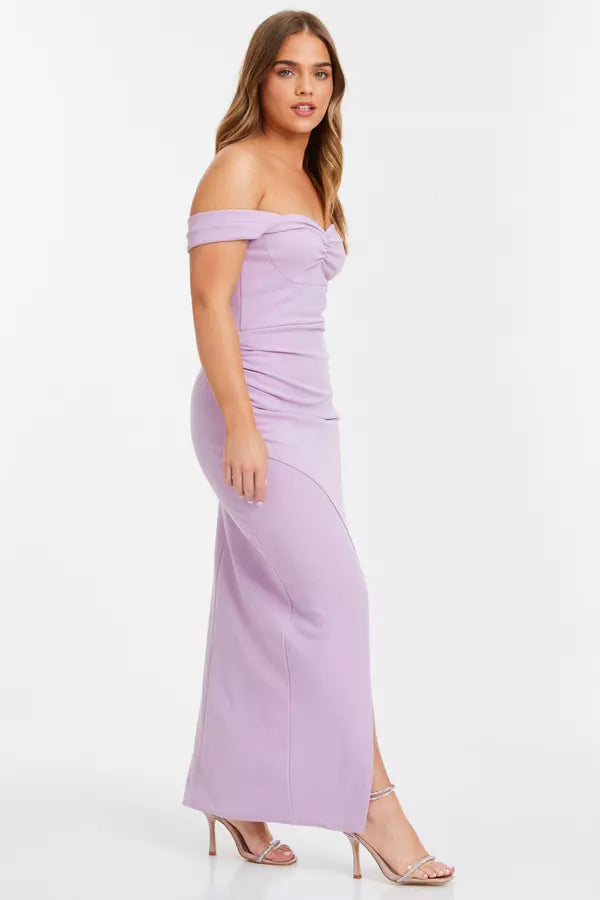 Elegant Mermaid Off Shoulder Ruched Open Back Floor Length Formal Prom Dresses