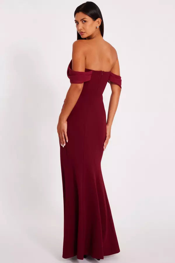 Elegant Mermaid Off Shoulder Sleeveless Open Back Ruched Floor Length Formal Prom Dresses