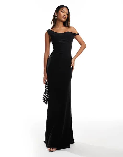 Elegant Mermaid One-Shoulder Sleeveless Open-Back Floor-Length Evening Dresses