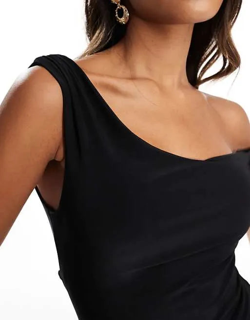 Elegant Mermaid One-Shoulder Sleeveless Open-Back Floor-Length Evening Dresses