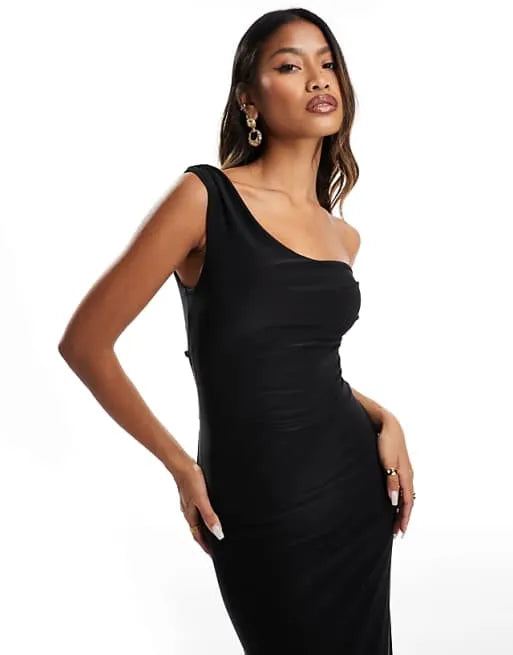 Elegant Mermaid One-Shoulder Sleeveless Open-Back Floor-Length Evening Dresses