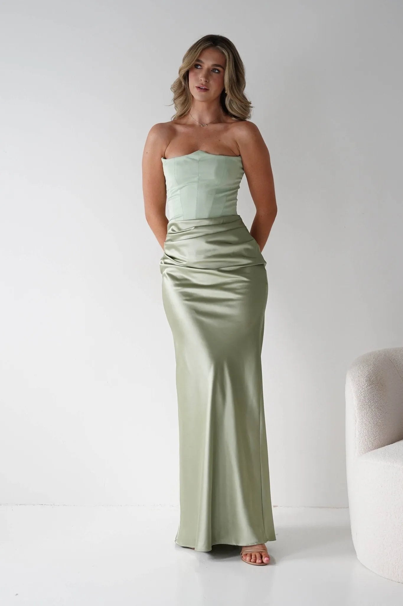 Elegant Mermaid Strapless Sleeveless Lace Up Back Floor Length Prom Dresses