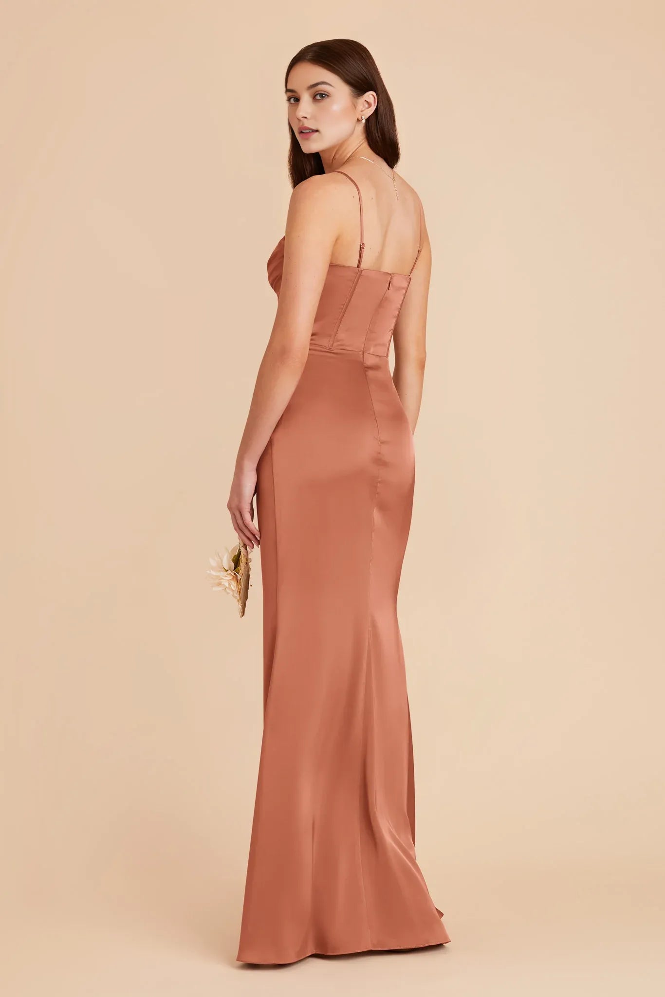 Elegant Mermaid Strapless Sleeveless Open-Back Back Zip Floor-Length side slit Prom Dresses