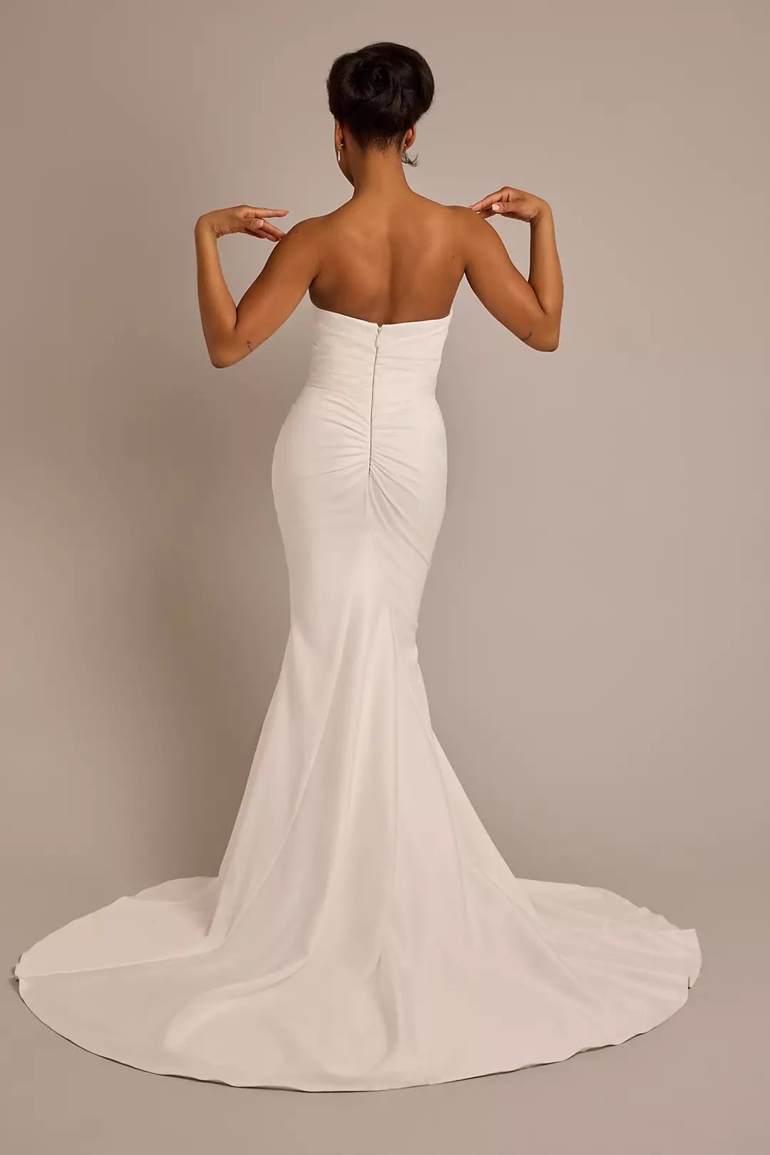 Elegant Mermaid Strapless Sleeveless Zipper Back Floor-Length Wedding Dresses