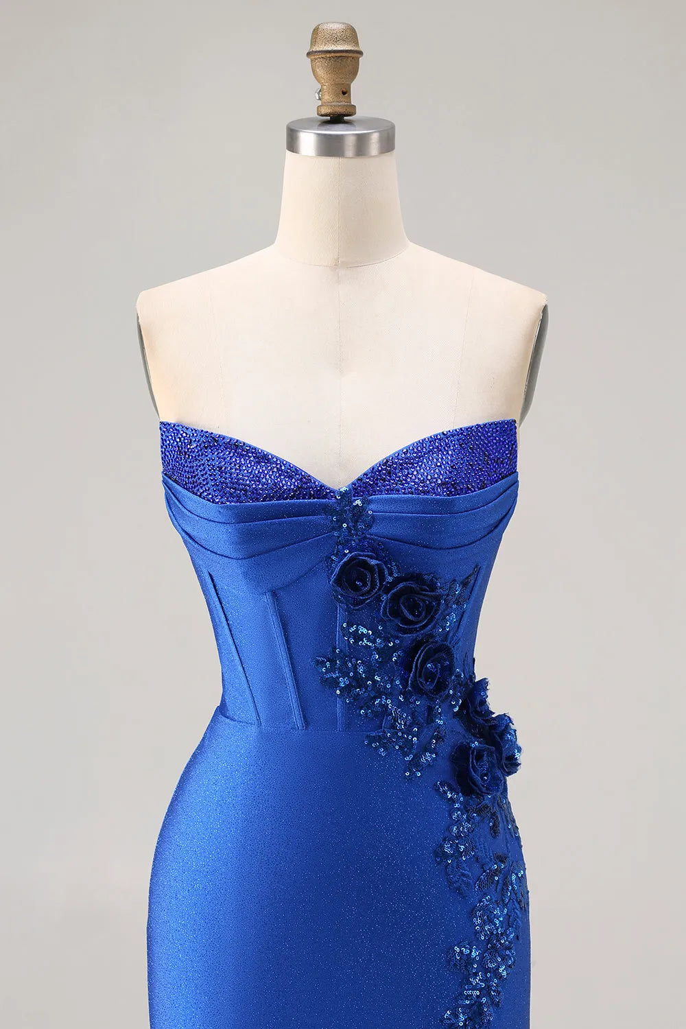 Elegant Mermaid Sweetheart Neck Sleeveless Ruched Back Floor-Length Prom Dresses