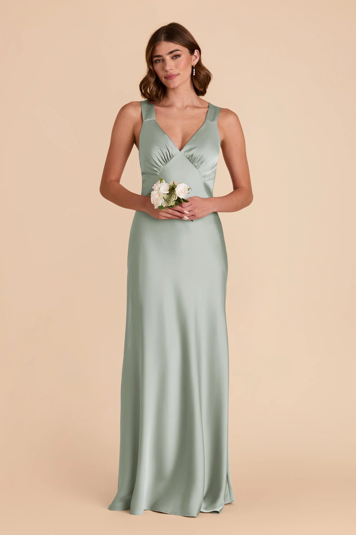 Elegant Sheath A-line V-Neck Sleeveless Criss-Cross Back Floor-Length Prom Dresses for women hot sale