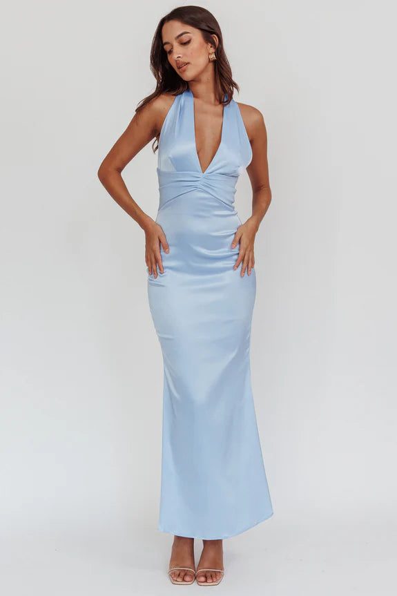 Elegant Sheath Deep V-neck Ruched- Back Zipper Ankle-Length Prom Dresses female guests for sale