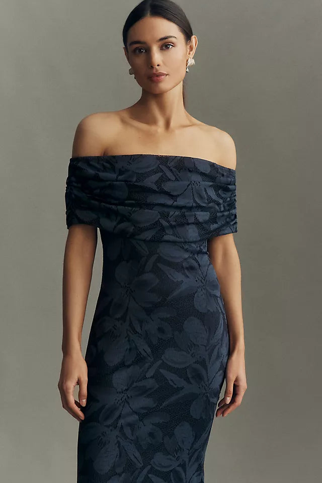 Elegant Sheath Off-the-Shoulder Sleeveless Zipper Back Floor-Length Prom Dresses