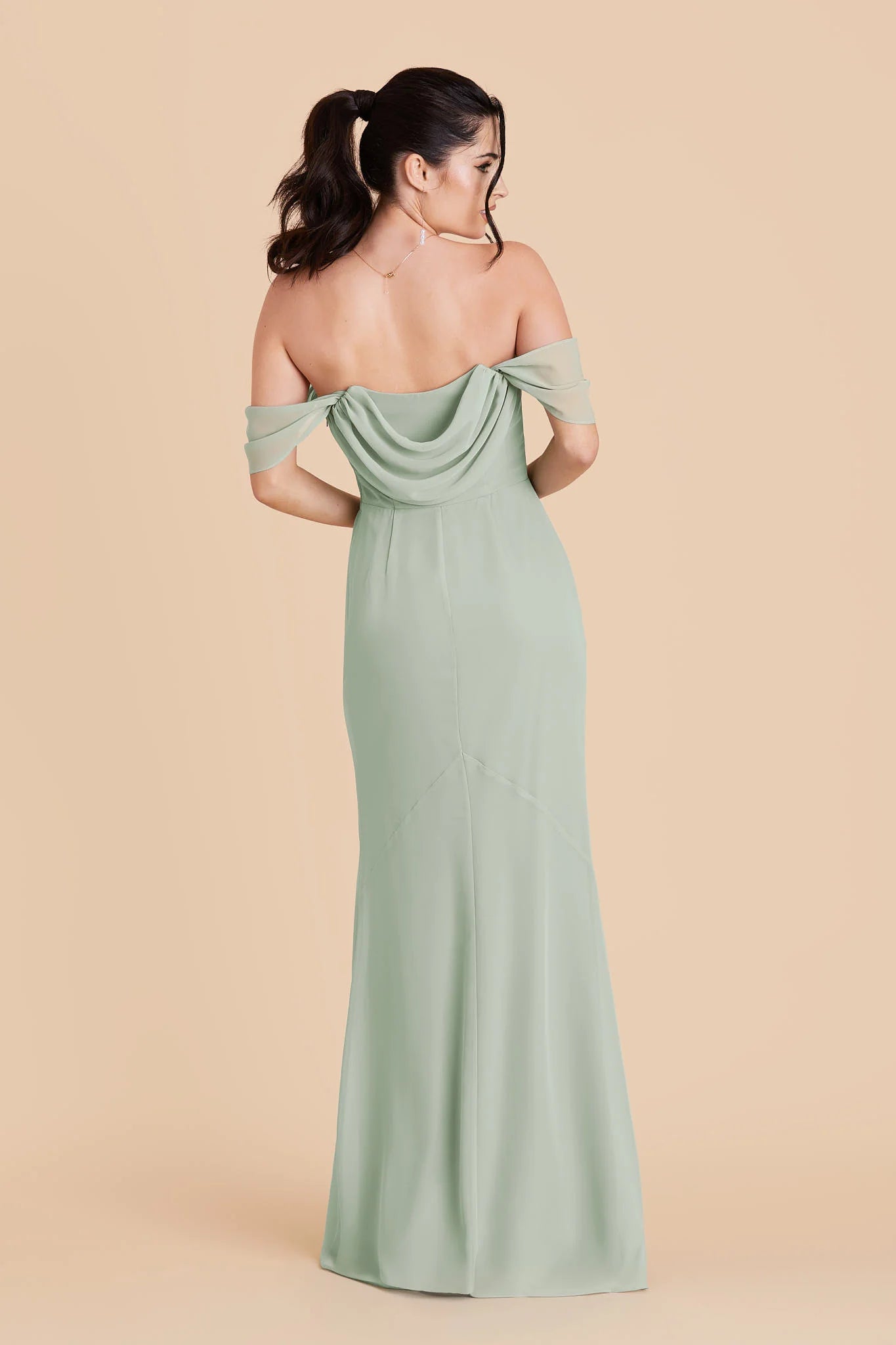 Elegant Sheath Square Neck Convertible Strap Open Back Floor-Length Bridesmaid Dresses
