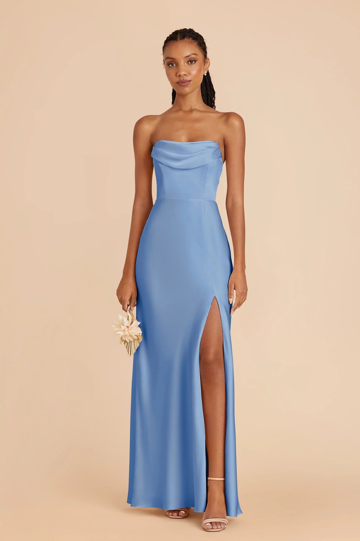 Elegant Sheath Strapless Sleeveless Open Back Floor-Length Bridesmaid Dresses