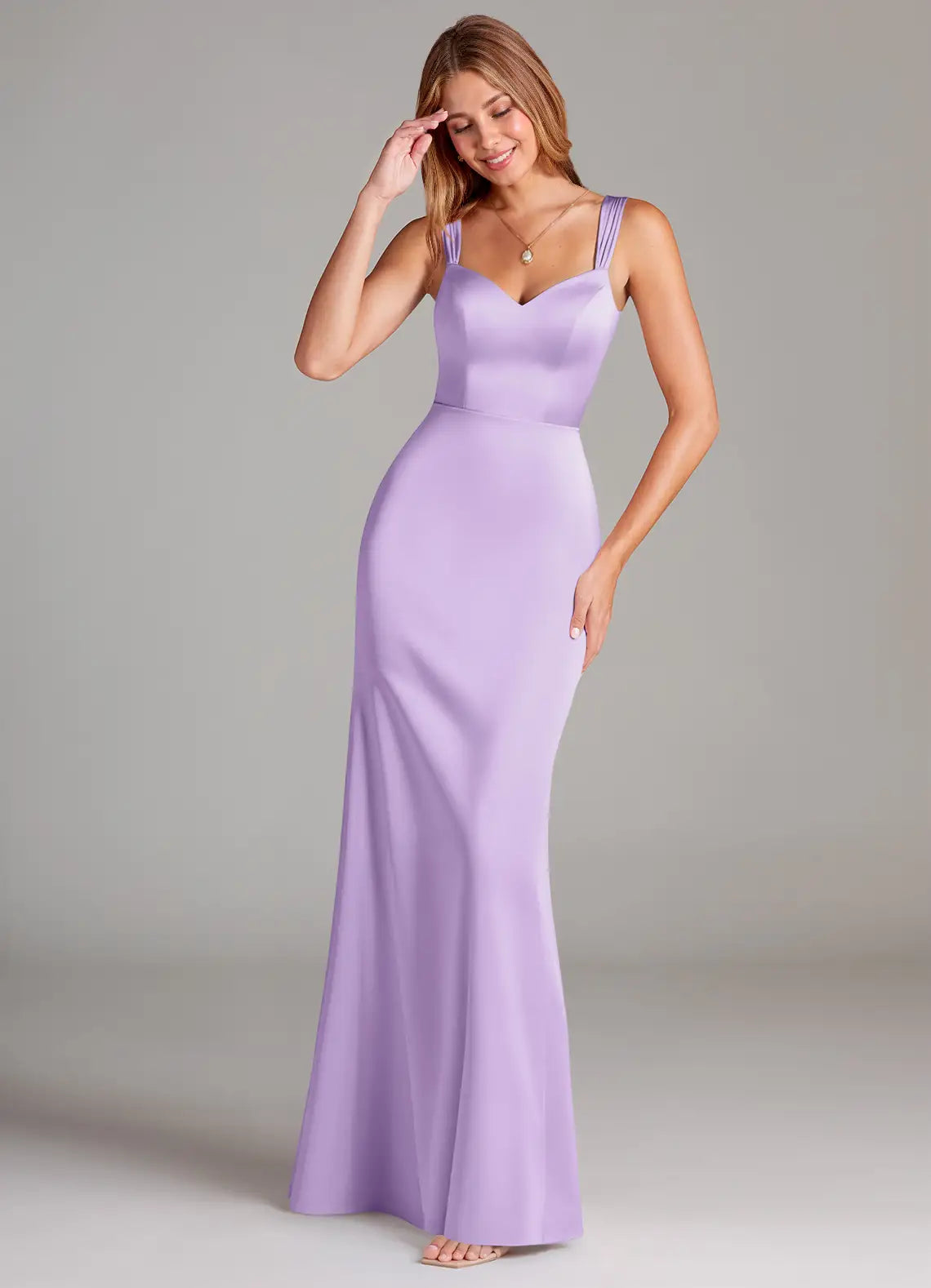 Elegant Sheath Sweetheart Neck Tank Strap Open Back Floor Length Bridesmaid Dresses